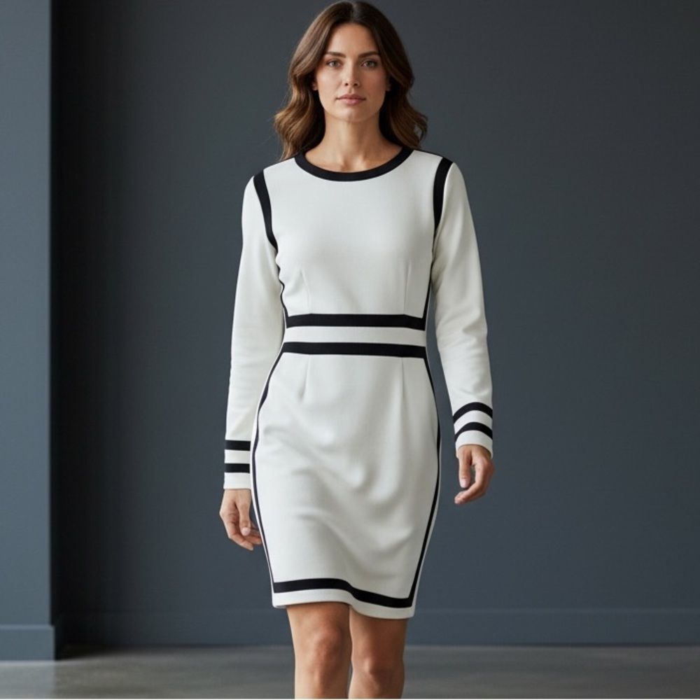 Privy Monochrome Long Sleeve Dress